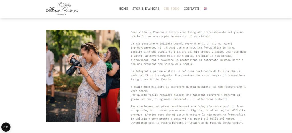 Sito web fotografa